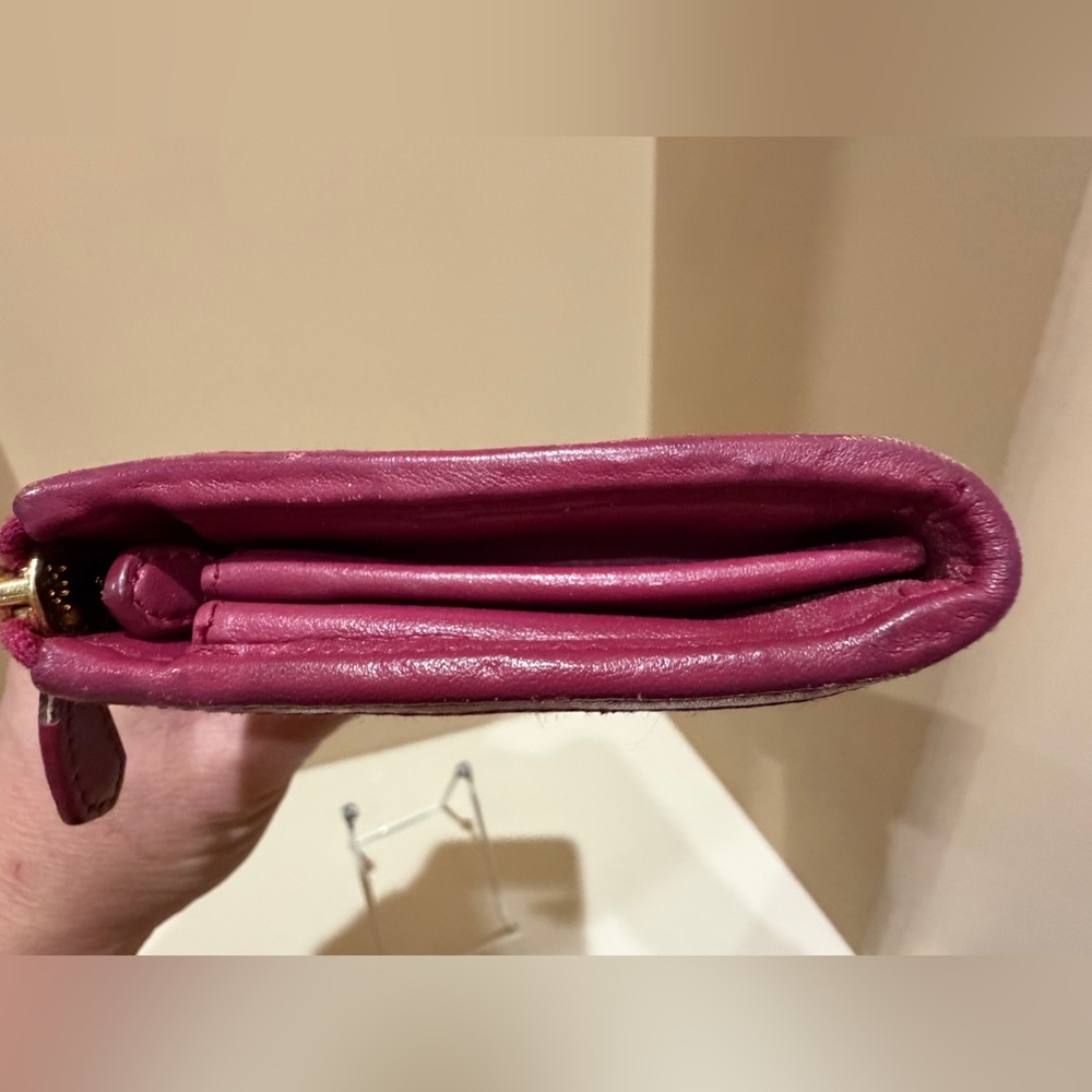 Prada Quilted Raspberry 3/4 Soft Calf Wallet - Picture 3 of 15